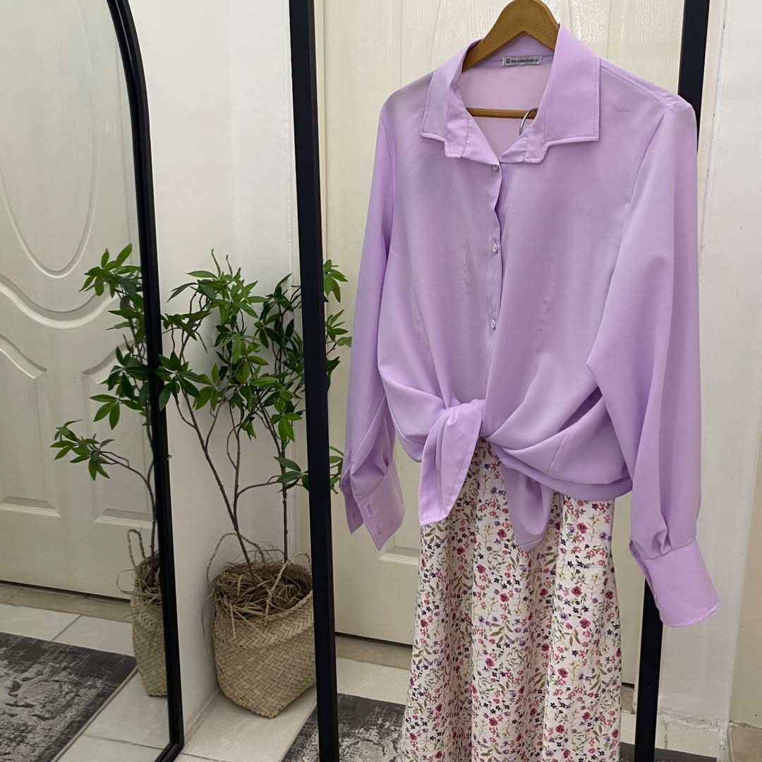 ست شومیز و دامن زنانه گل گلی فری سایز تا ۴۶